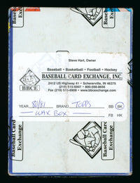 1980-81 TOPPS BASKETBALL WAX PACK BOX BBCE