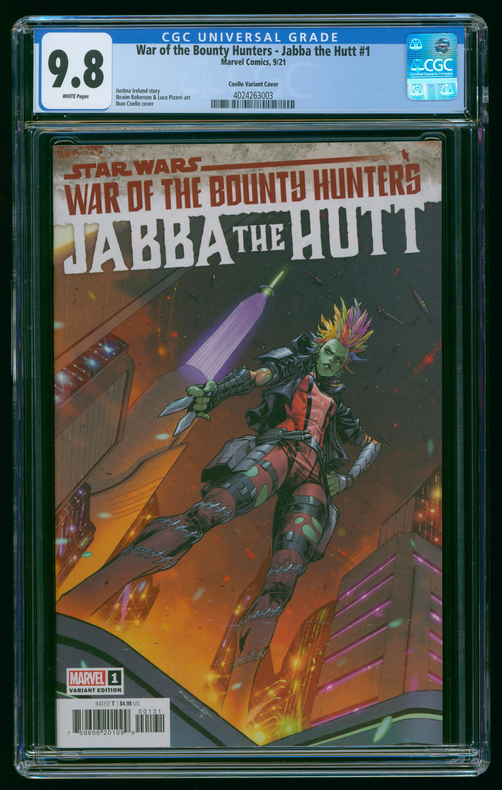 WAR OF THE BOUNTY HUNTERS - JABBA THE HUTT #1 RETAILER INCENTIVE VARIANT CGC 9.8