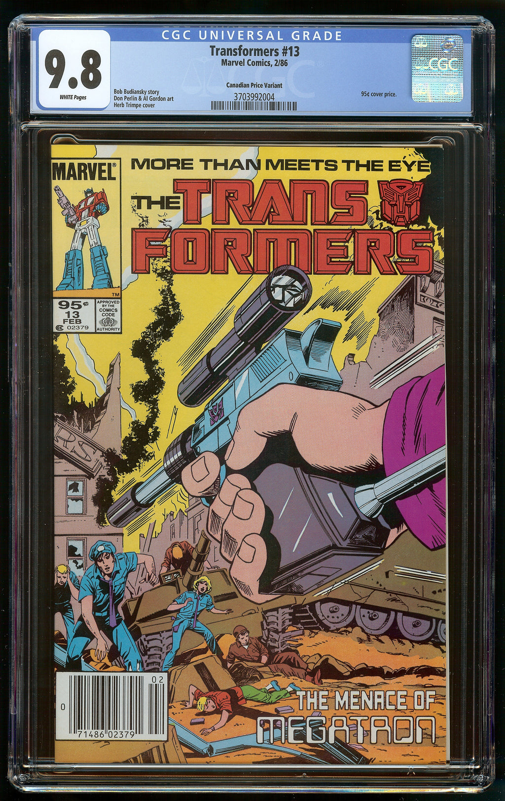 TRANSFORMERS #13 CANADIAN PRICE VARIANT (CPV) CGC 9.8