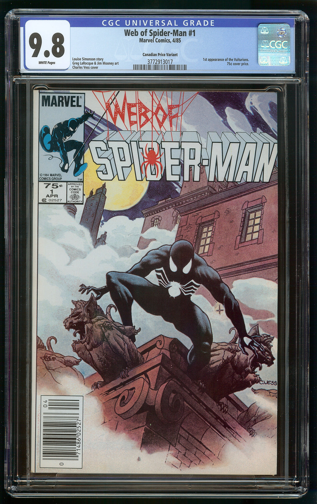 WEB OF SPIDER-MAN #1 CANADIAN PRICE VARIANT (CPV) CGC 9.8