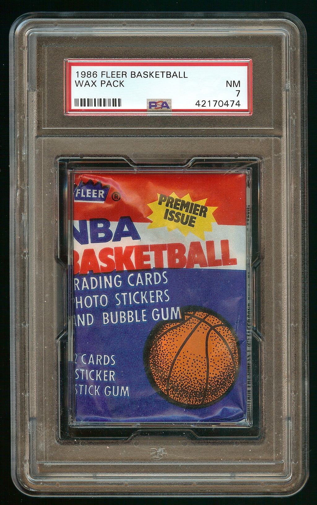 1986-87 FLEER BASKETBALL WAX PACK PSA 7