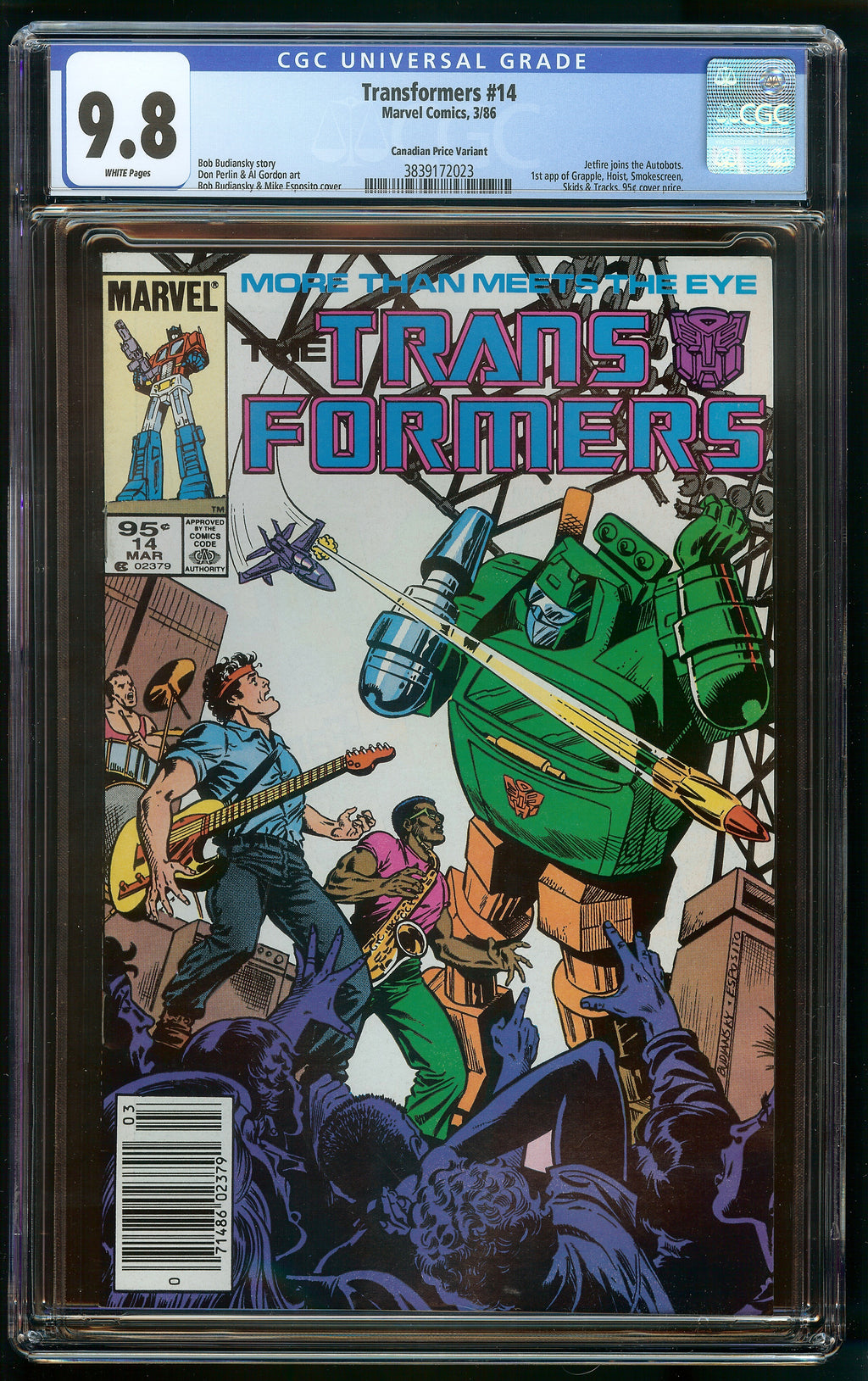TRANSFORMERS #14 CANADIAN PRICE VARIANT (CPV) CGC 9.8